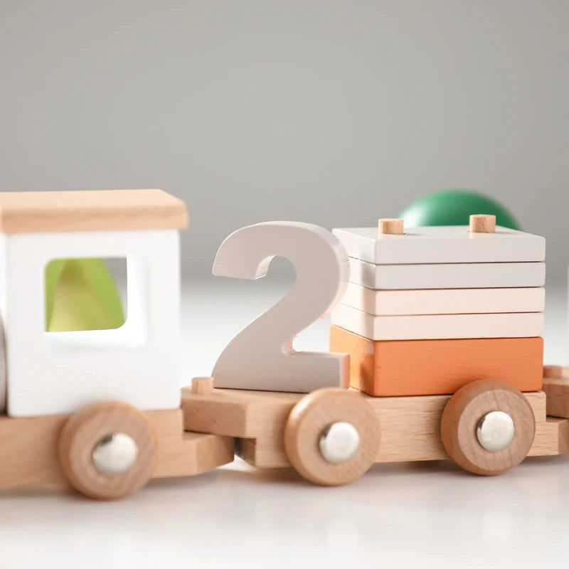 KidZoneStore™ Montessori Wooden Train