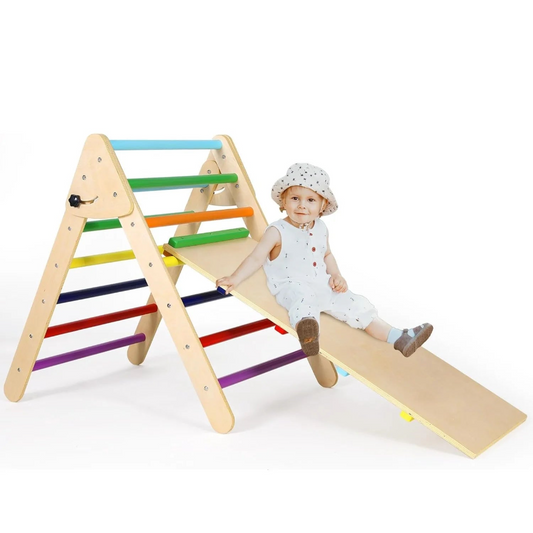 KidZoneStore™ Foldable Jungle Gym: 2-in-1 Toddler Climbing Set